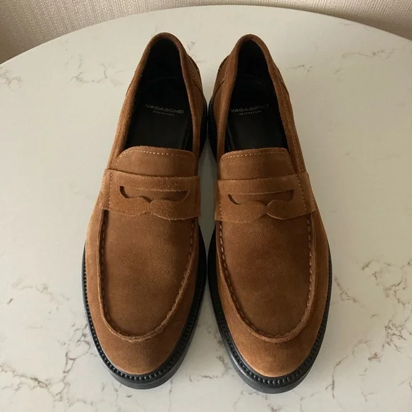 Vagabond Brown Suede Penny Loafers Classic Comfort Neutral Capsule Staple Daily - Picture 5 of 14